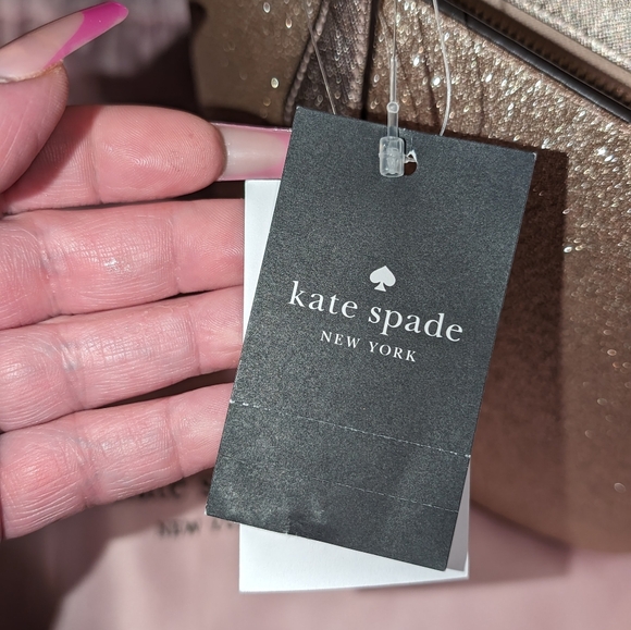 NWT Kate Spade New York Gold Glimmer Mixed Material Satchel/bag KE460 - Picture 10 of 11